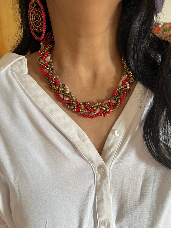 Beaded Necklace Set/ Boho Necklace Set/ Bohemian Necklace Set