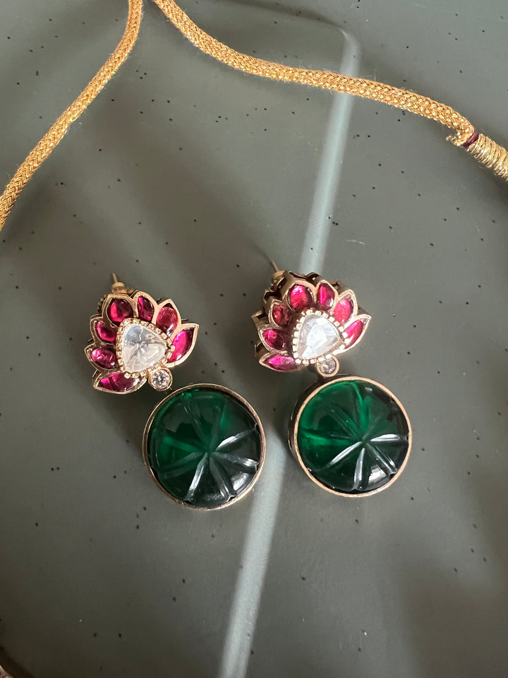 Statement Carved Stone Necklace Set - Premium Quality, Handcrafted Elegance