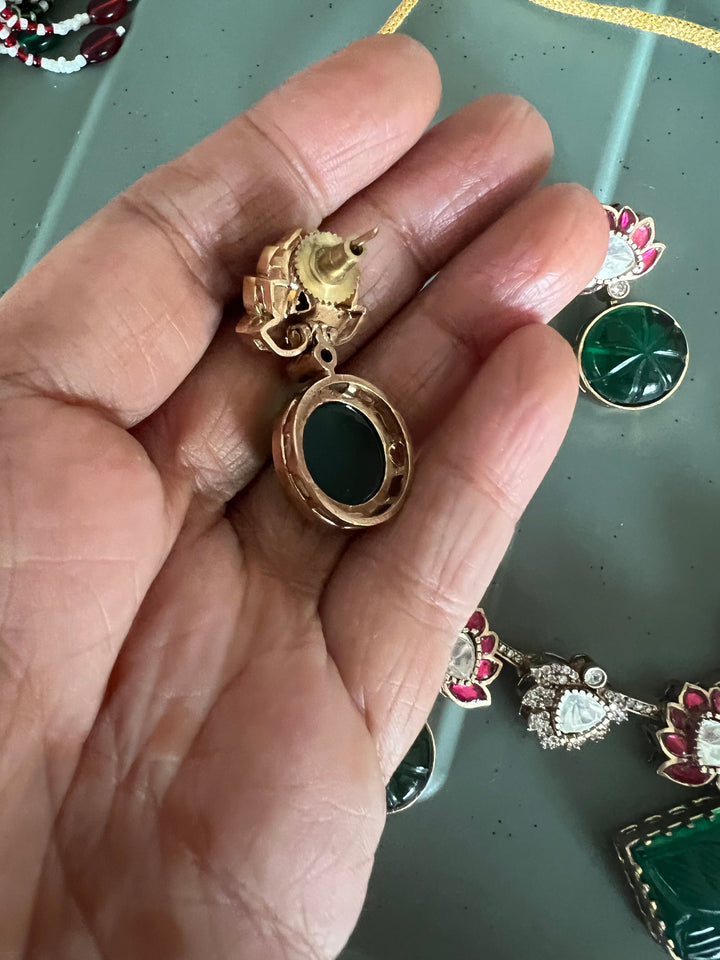 Statement Carved Stone Necklace Set - Premium Quality, Handcrafted Elegance