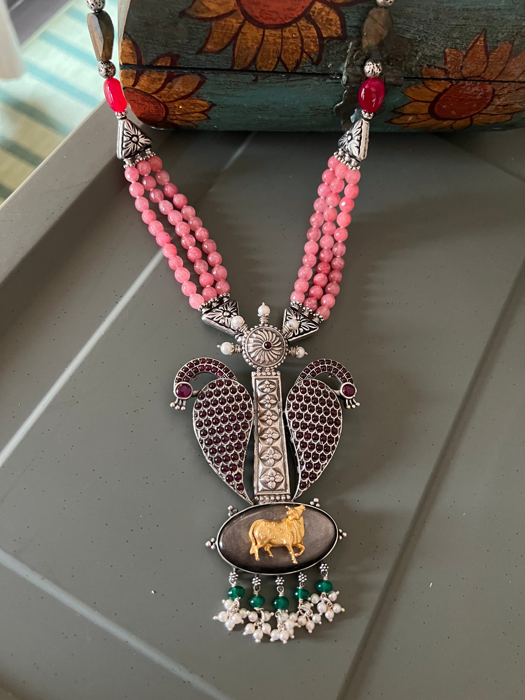 Exquisite Silver Handcrafted Fusion Pendant Necklace - Elevate Your Elegance