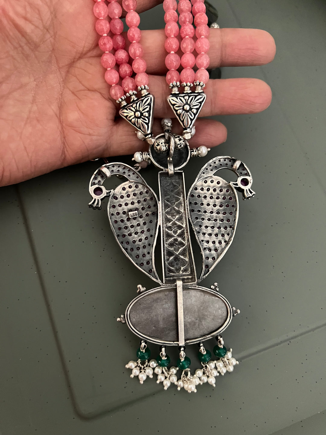 Exquisite Silver Handcrafted Fusion Pendant Necklace - Elevate Your Elegance