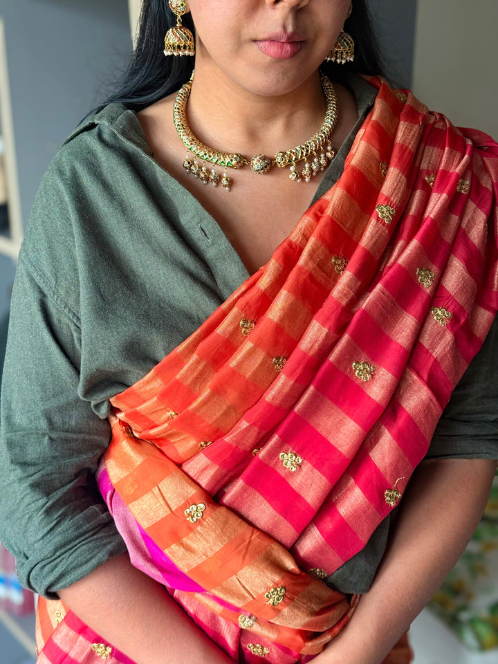 Handmade Jadau Necklace with Jhumkis | SHIVKA