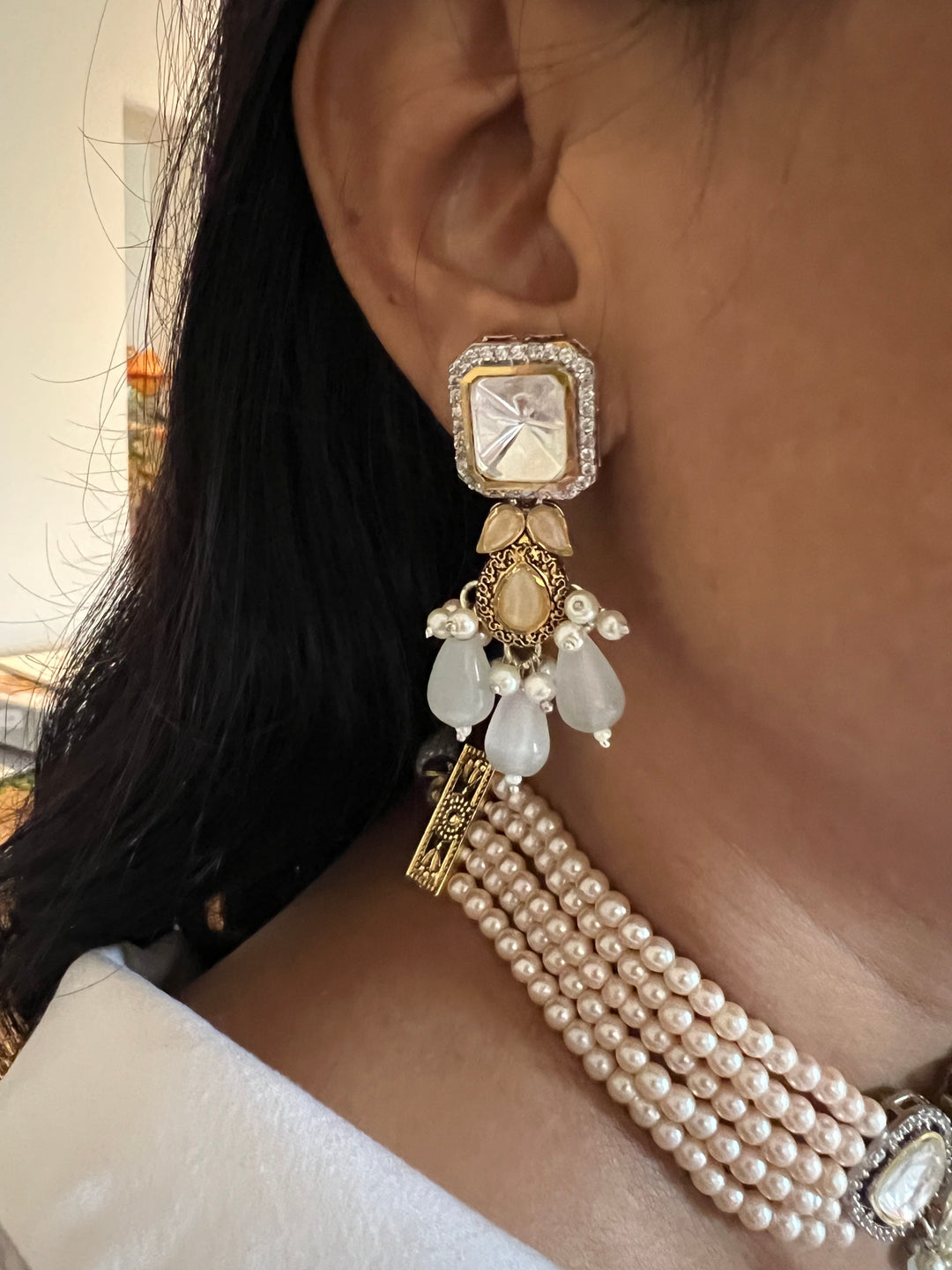 Exquisite Victorian Kundan Choker Necklace with Earrings - Timeless Elegance and Royal Charm