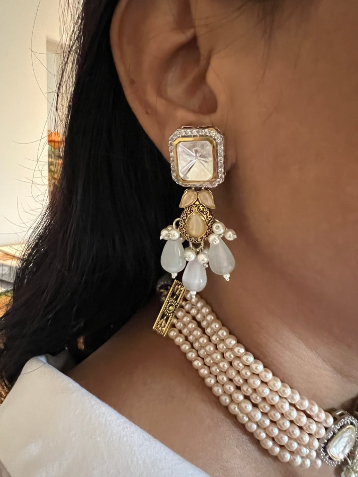 Exquisite Victorian Kundan Choker Necklace with Earrings - Timeless Elegance and Royal Charm