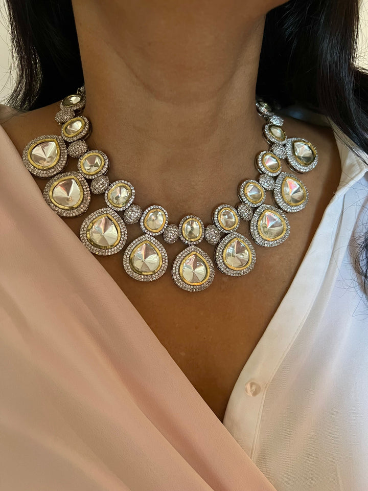 Exquisite Victorian Kundan Choker Necklace with Earrings - Timeless Elegance and Royal Charm