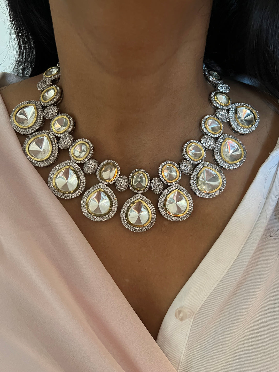 Exquisite Victorian Kundan Choker Necklace with Earrings - Timeless Elegance and Royal Charm