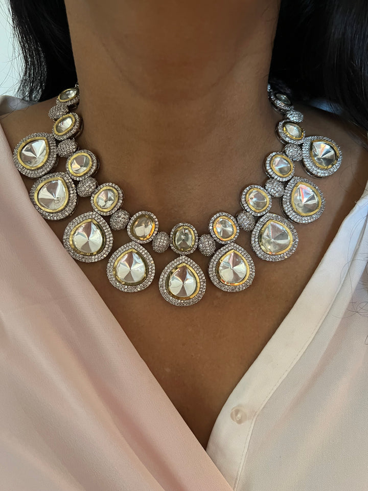 Exquisite Victorian Kundan Choker Necklace with Earrings - Timeless Elegance and Royal Charm