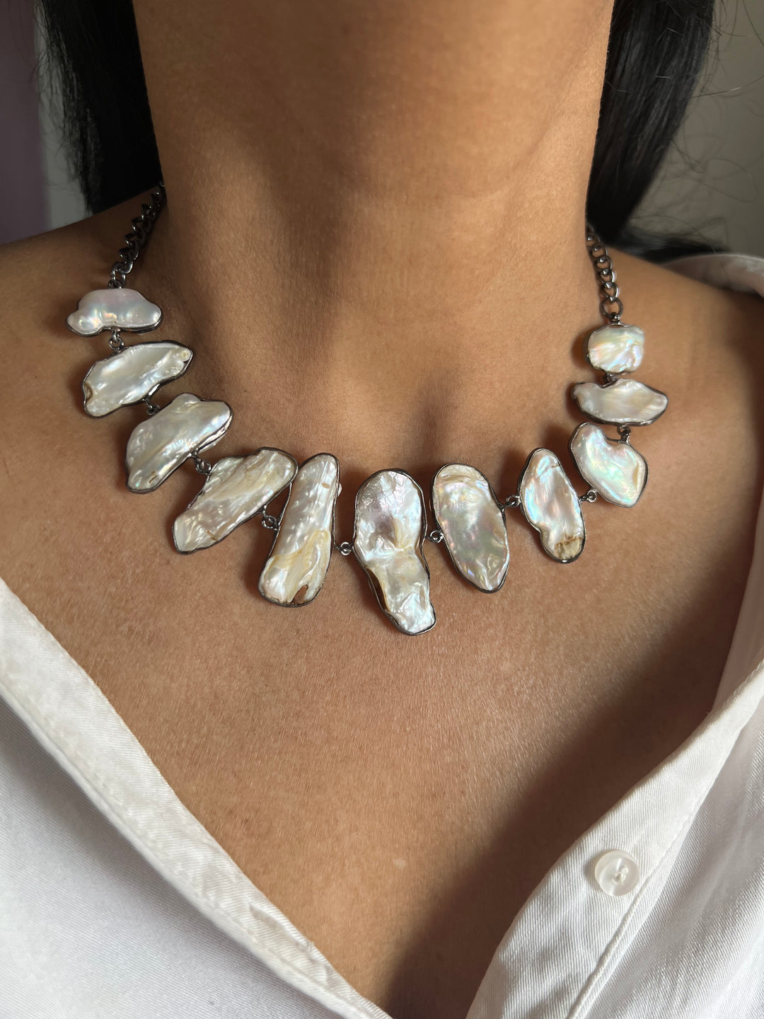 Statement Natural Pearl Necklace