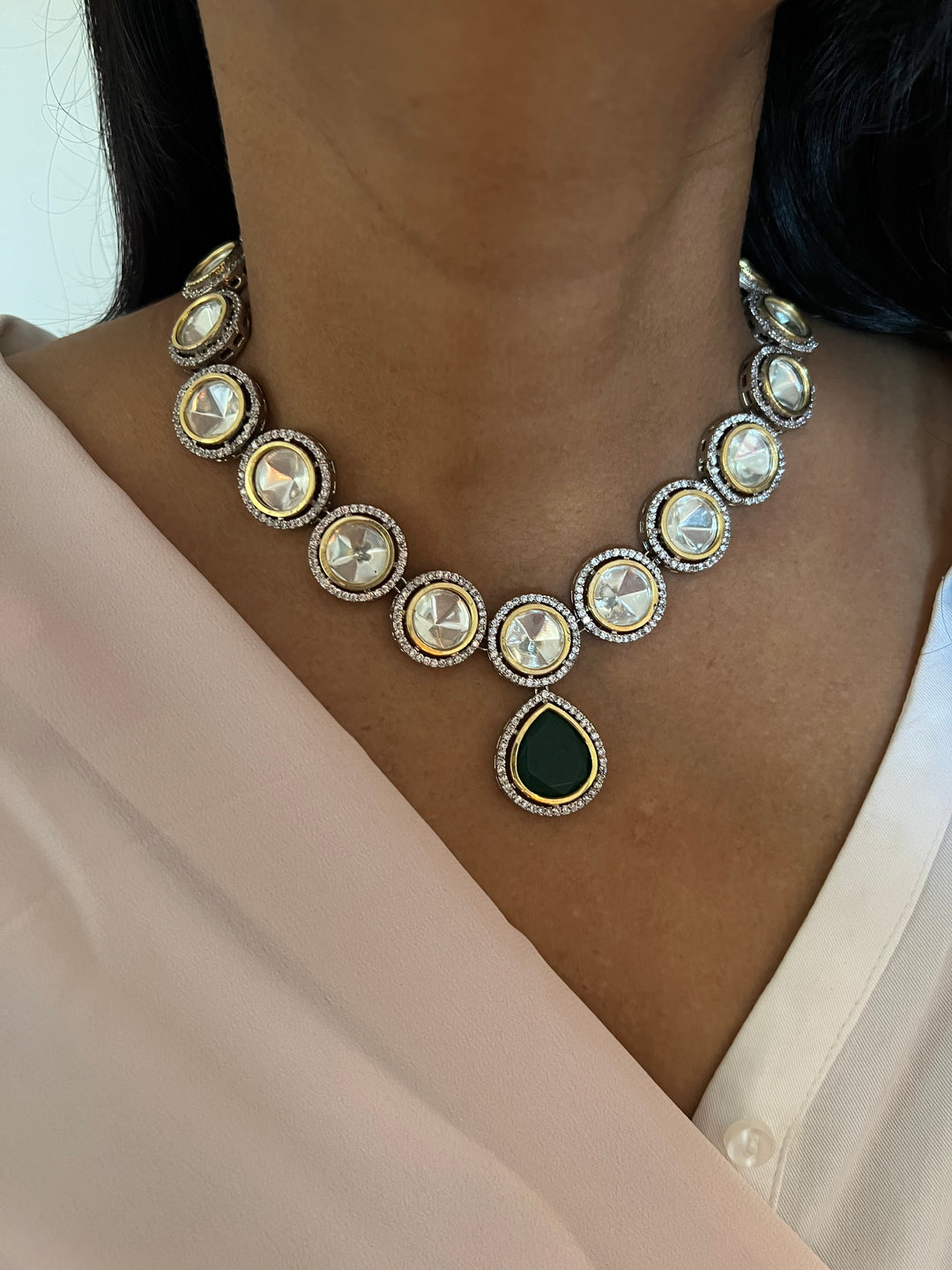 Exquisite Victorian Kundan Choker Necklace with Earrings - Timeless Elegance and Royal Charm