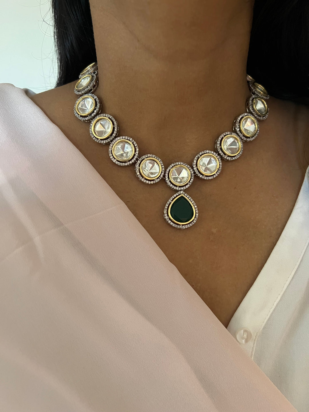 Exquisite Victorian Kundan Choker Necklace with Earrings - Timeless Elegance and Royal Charm