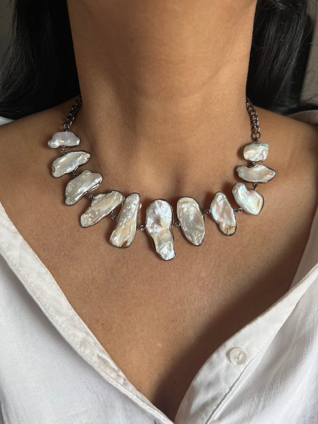 Statement Natural Pearl Necklace