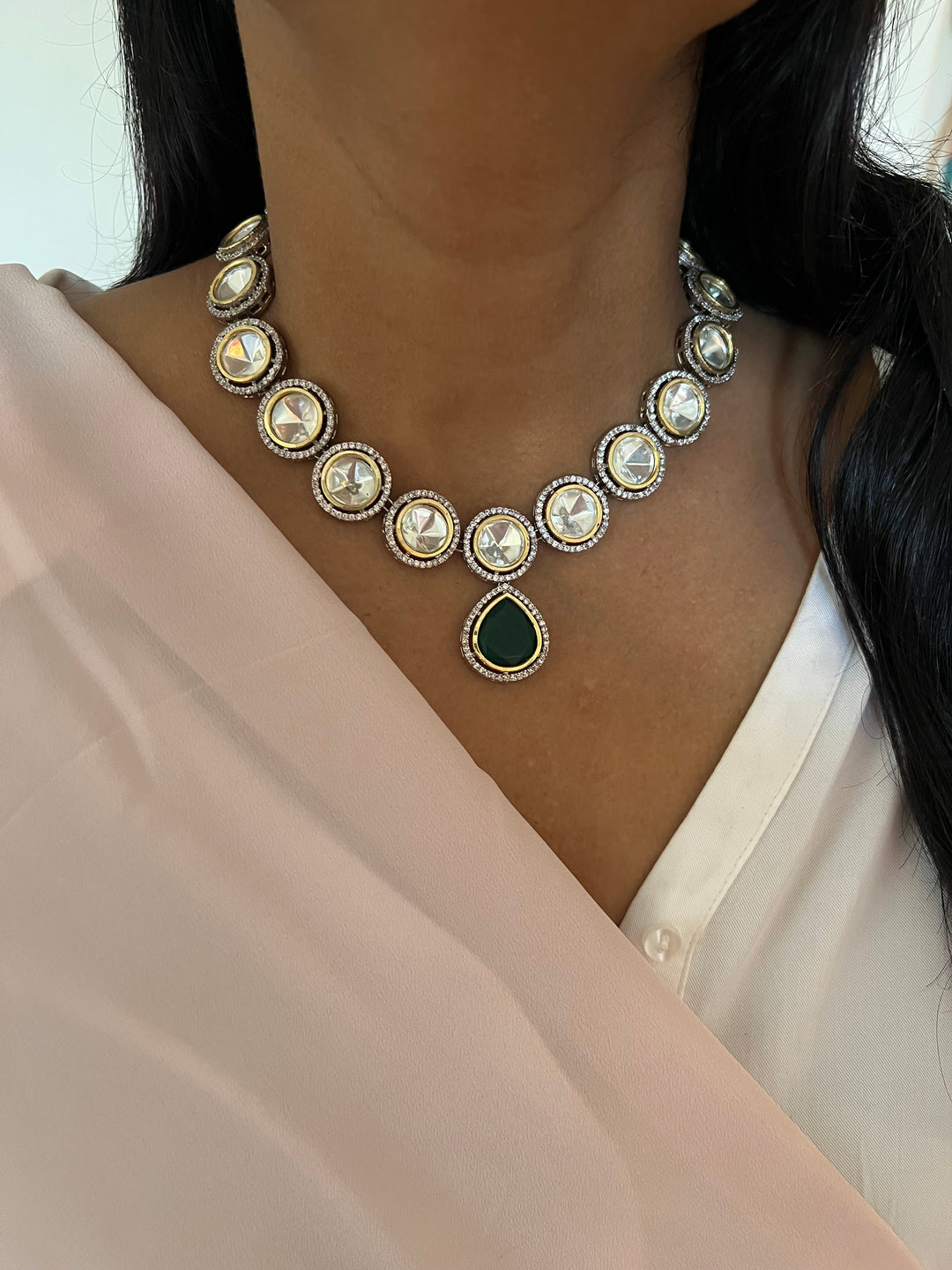 Exquisite Victorian Kundan Choker Necklace with Earrings - Timeless Elegance and Royal Charm