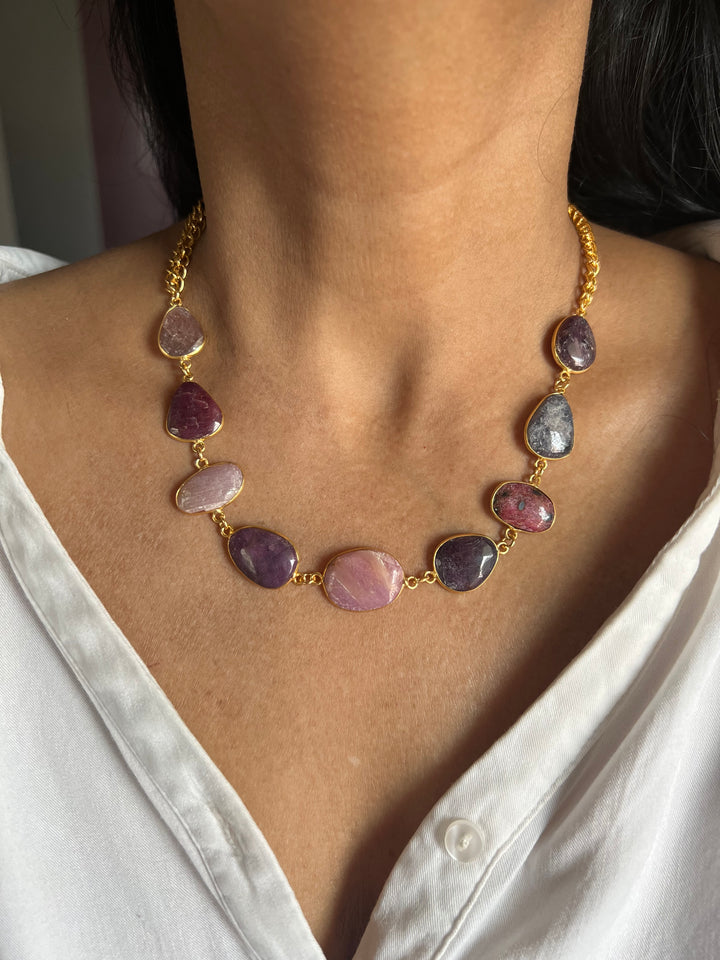 Statement Natural Multi Sapphire Necklace