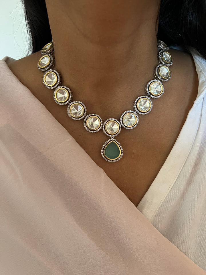 Exquisite Victorian Kundan Choker Necklace with Earrings - Timeless Elegance and Royal Charm