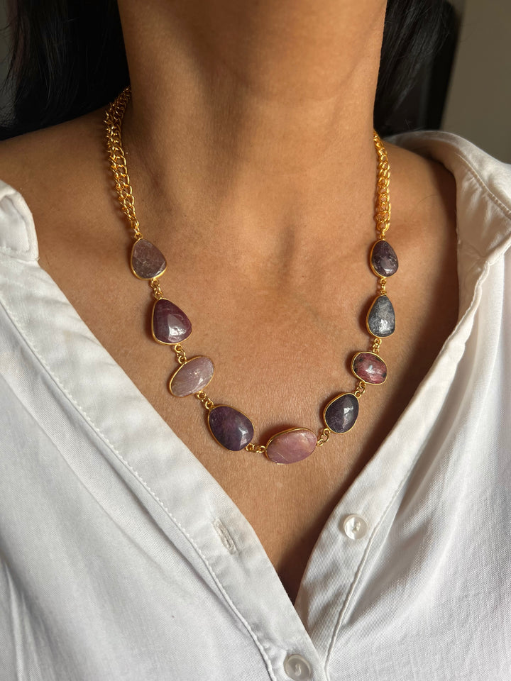Statement Natural Multi Sapphire Necklace