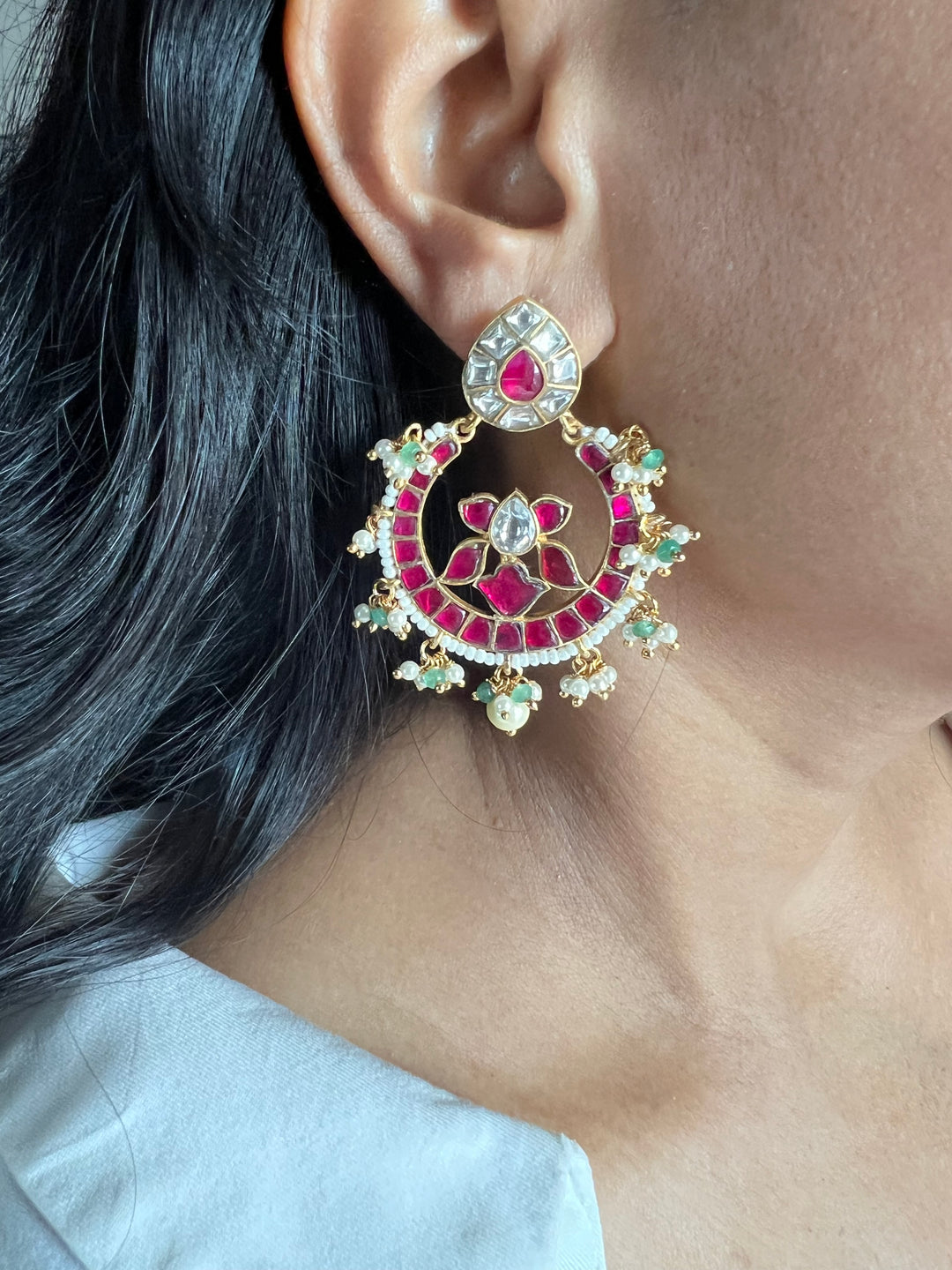 Designer Jadau Kempu Chandbalis - Premium Quality, Exquisite Craftsmanship