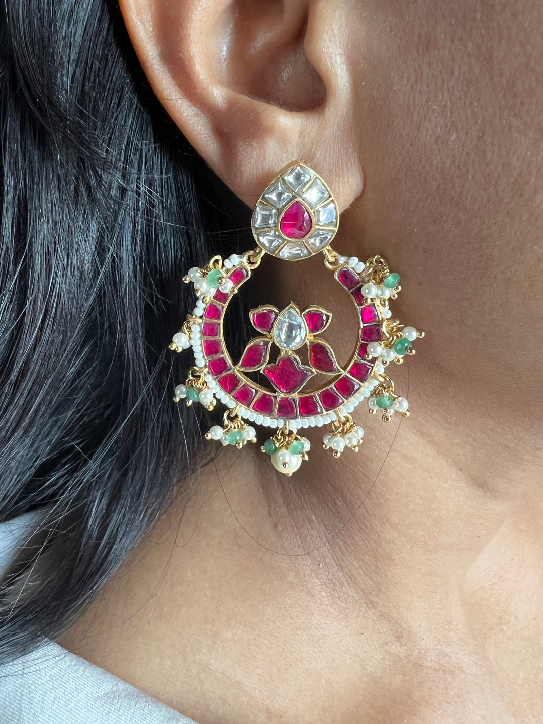 Designer Jadau Kempu Chandbalis - Premium Quality, Exquisite Craftsmanship