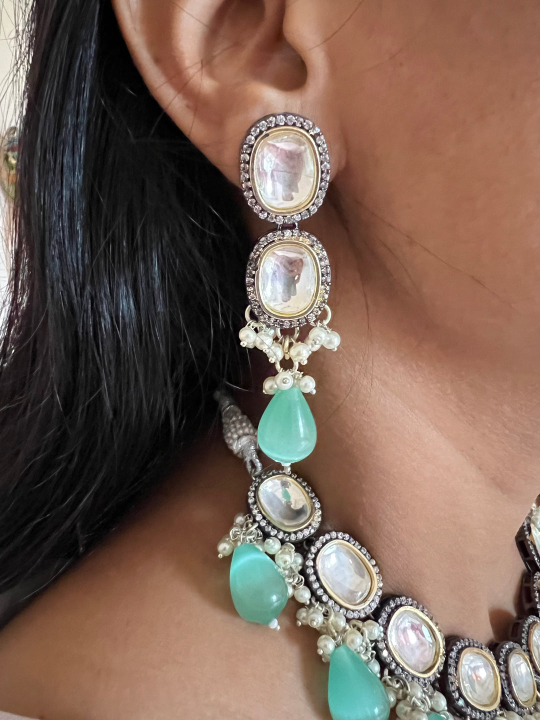 Exquisite Victorian Kundan Choker Necklace with Earrings - Timeless Elegance and Royal Charm