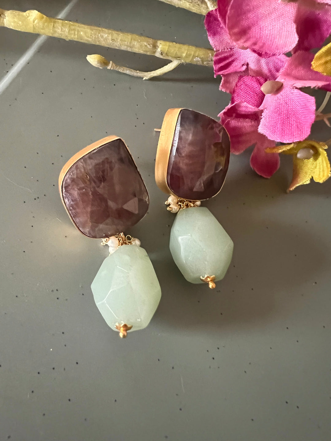 Jade Drop Natural Ruby Studs - Premium Quality, Exquisite Craftsmanship