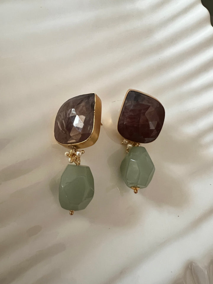 Jade Drop Natural Ruby Studs - Premium Quality, Exquisite Craftsmanship