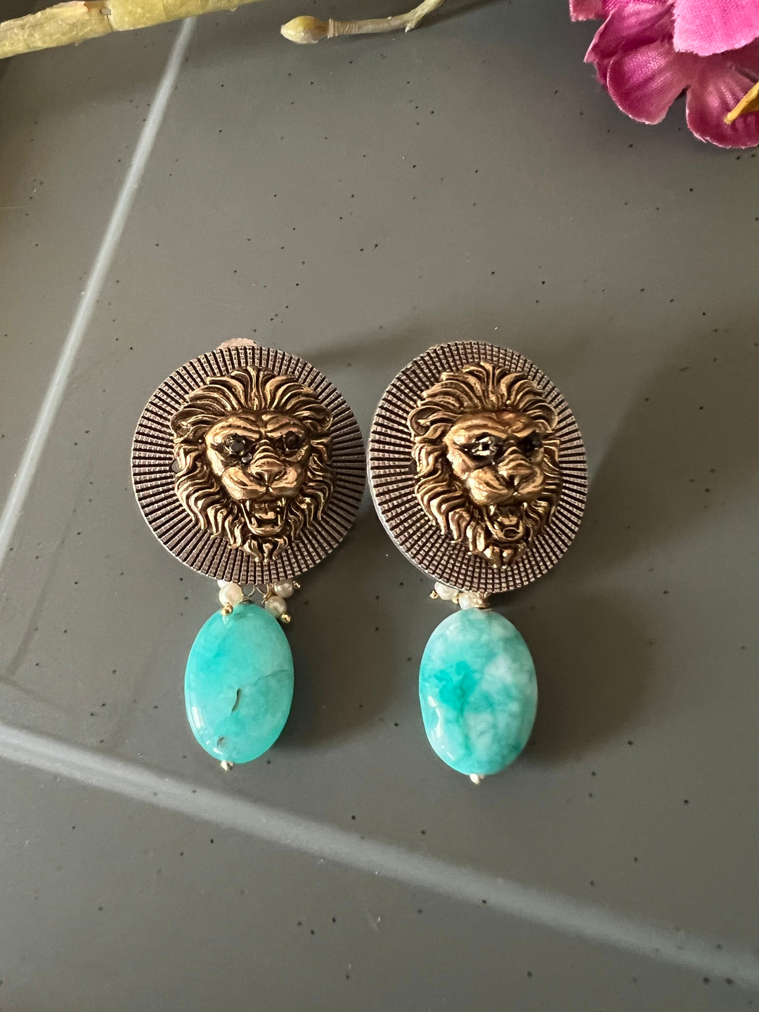 Amazonite Drop Vintage Earrings - Premium Quality, Exquisite Craftsmanship