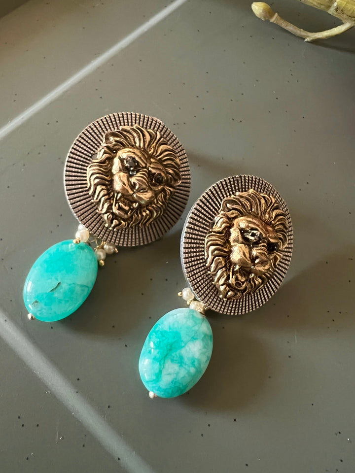 Amazonite Drop Vintage Earrings - Premium Quality, Exquisite Craftsmanship