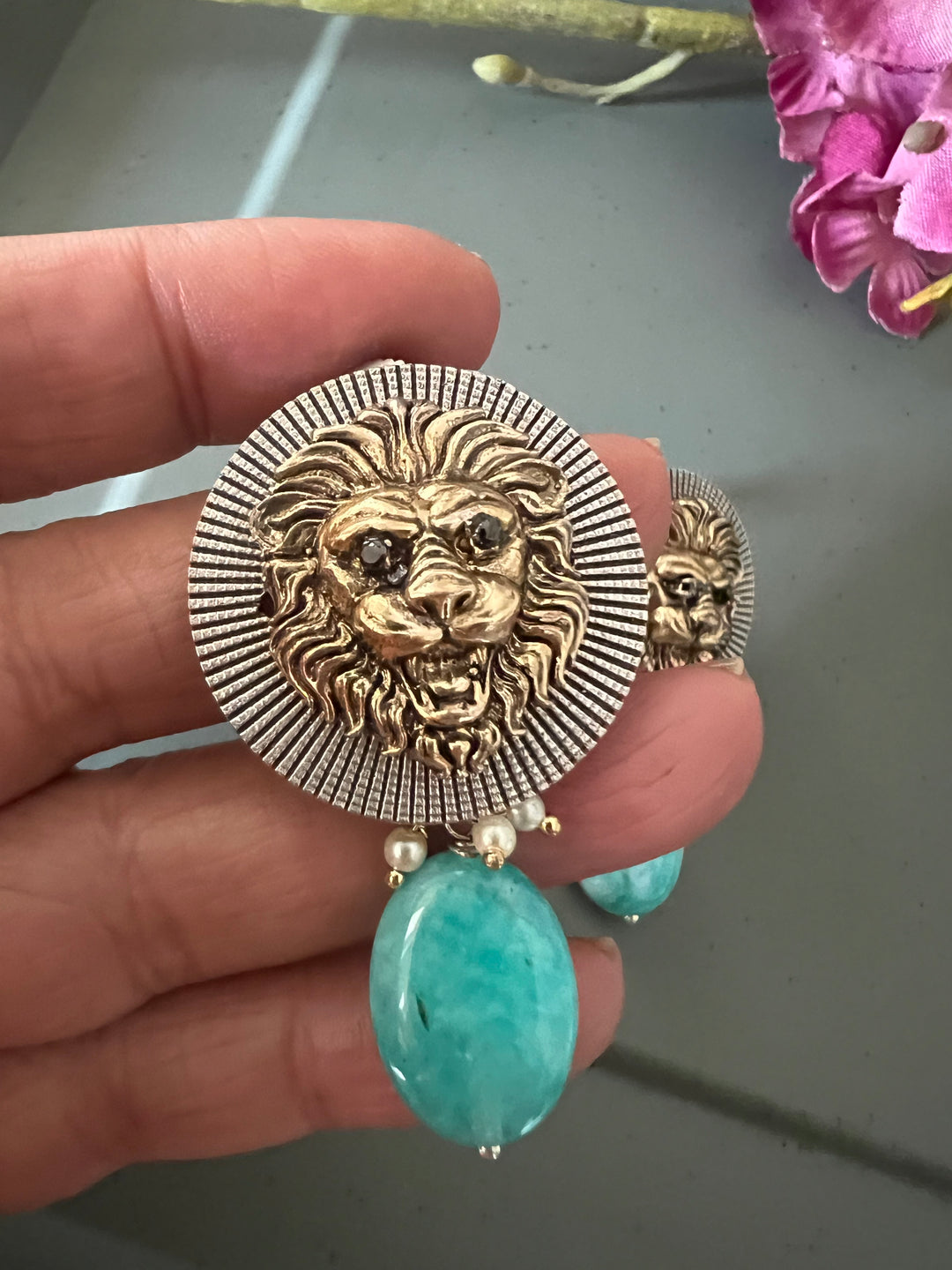 Amazonite Drop Vintage Earrings - Premium Quality, Exquisite Craftsmanship