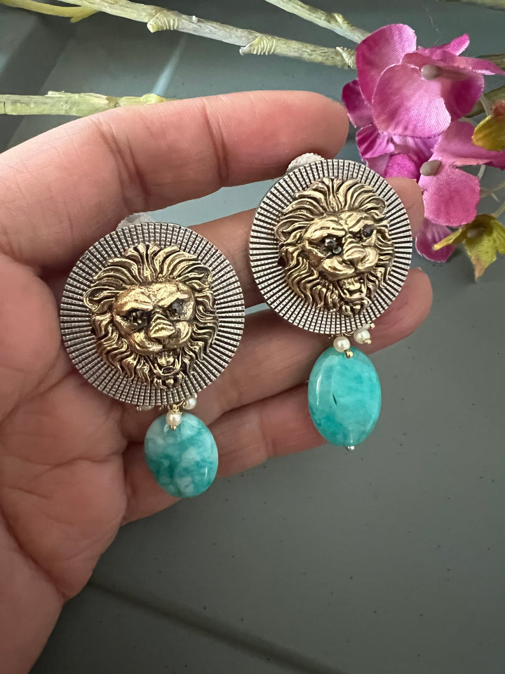 Amazonite Drop Vintage Earrings - Premium Quality, Exquisite Craftsmanship