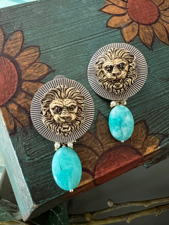 Amazonite Drop Vintage Earrings - Premium Quality, Exquisite Craftsmanship