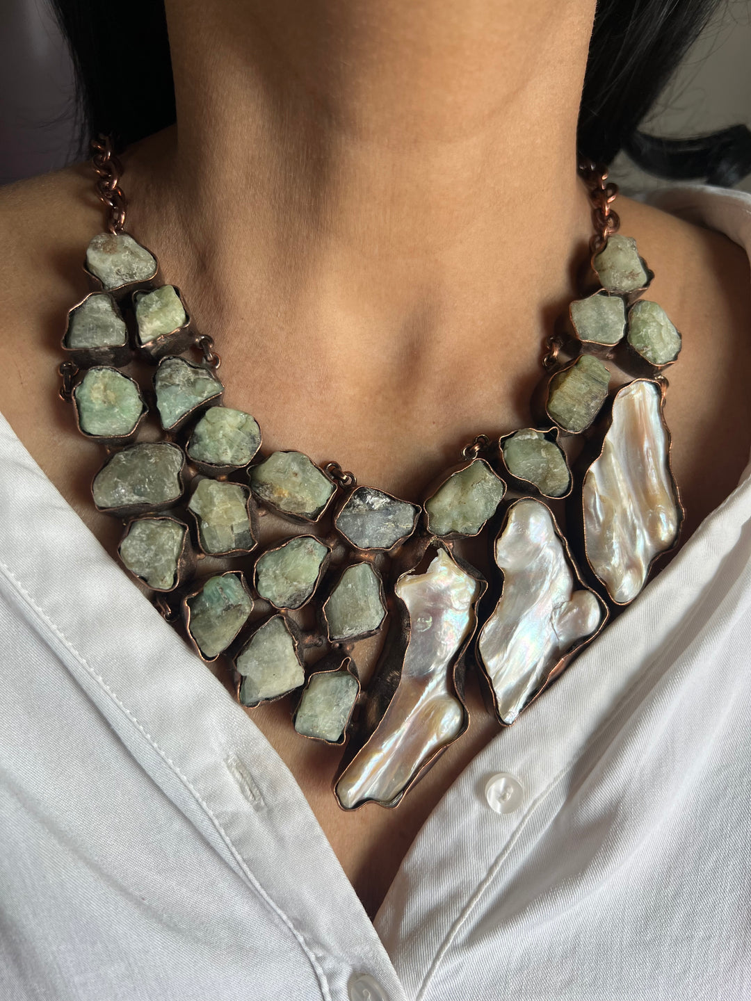 Statement Natural Gemstones Necklace