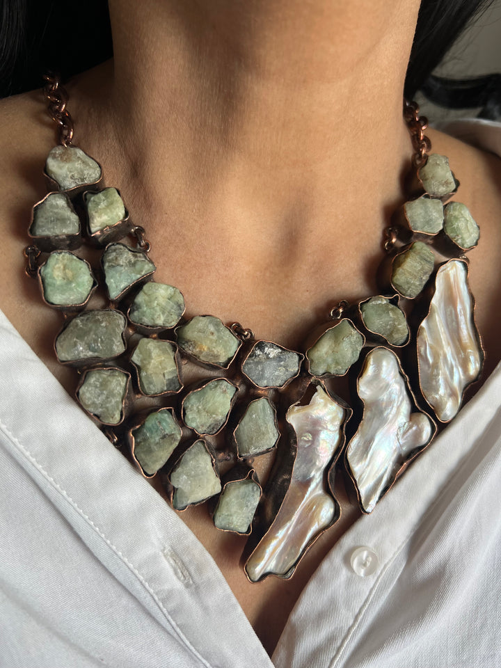 Statement Natural Gemstones Necklace