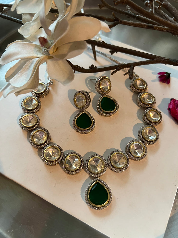 Exquisite Victorian Kundan Choker Necklace with Earrings - Timeless Elegance and Royal Charm