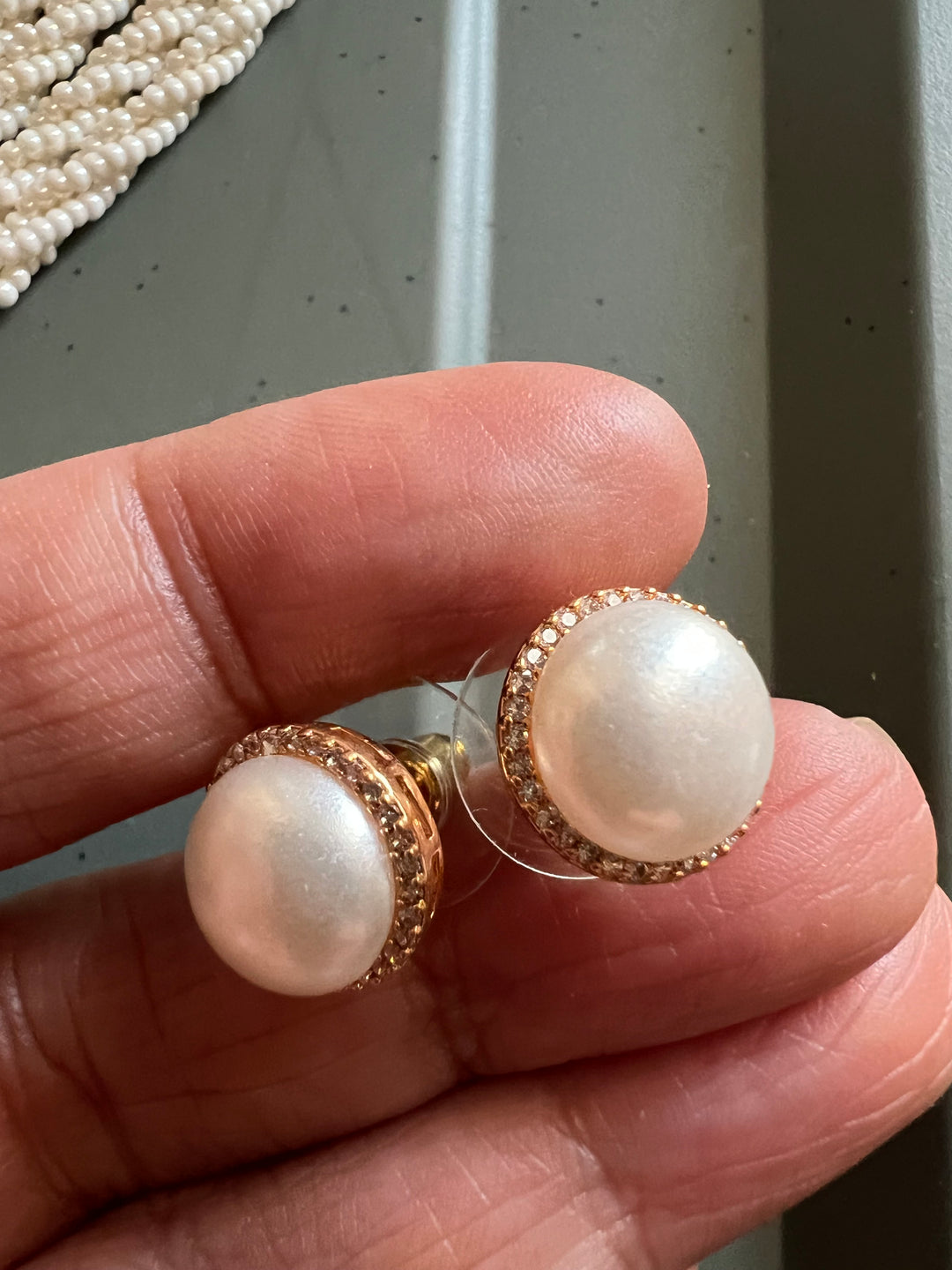 Statement Jadau Pearl Choker Necklace Set | 18k Gold Plated | Copper & Semi-Precious Stones