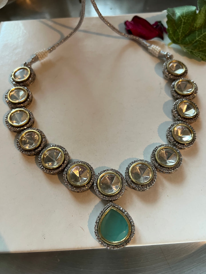 Exquisite Victorian Kundan Choker Necklace with Earrings - Timeless Elegance and Royal Charm