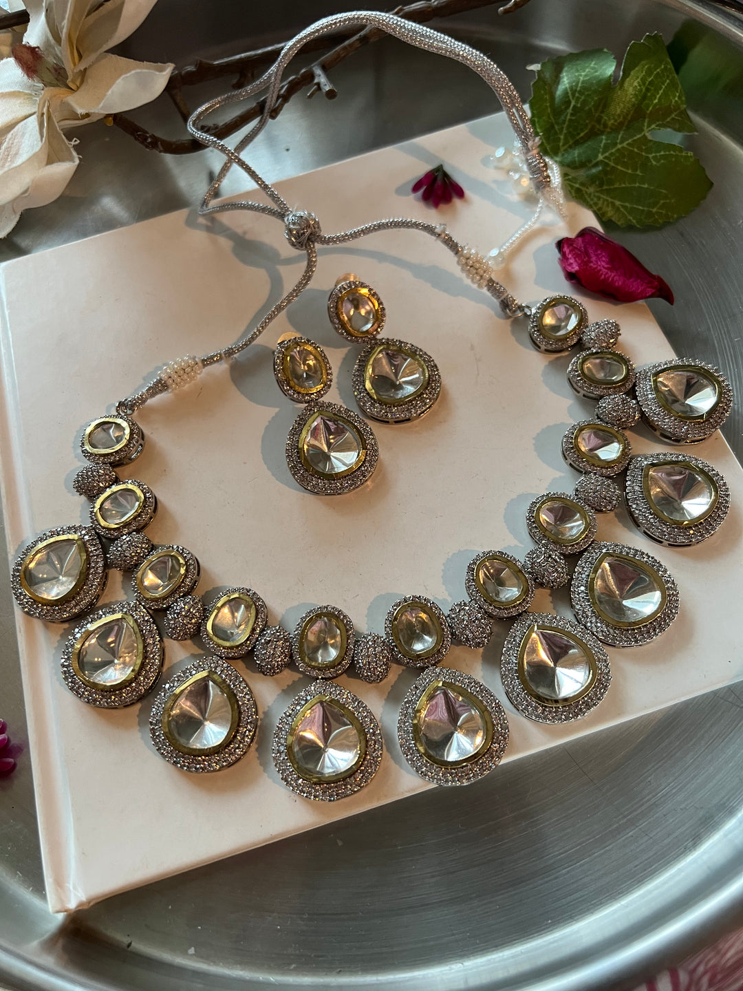 Exquisite Victorian Kundan Choker Necklace with Earrings - Timeless Elegance and Royal Charm