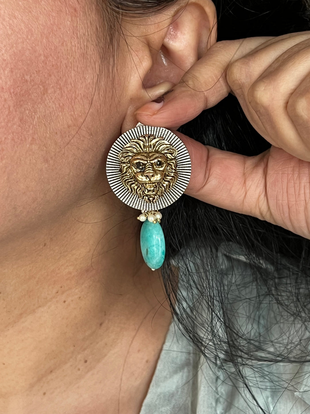 Amazonite Drop Vintage Earrings - Premium Quality, Exquisite Craftsmanship