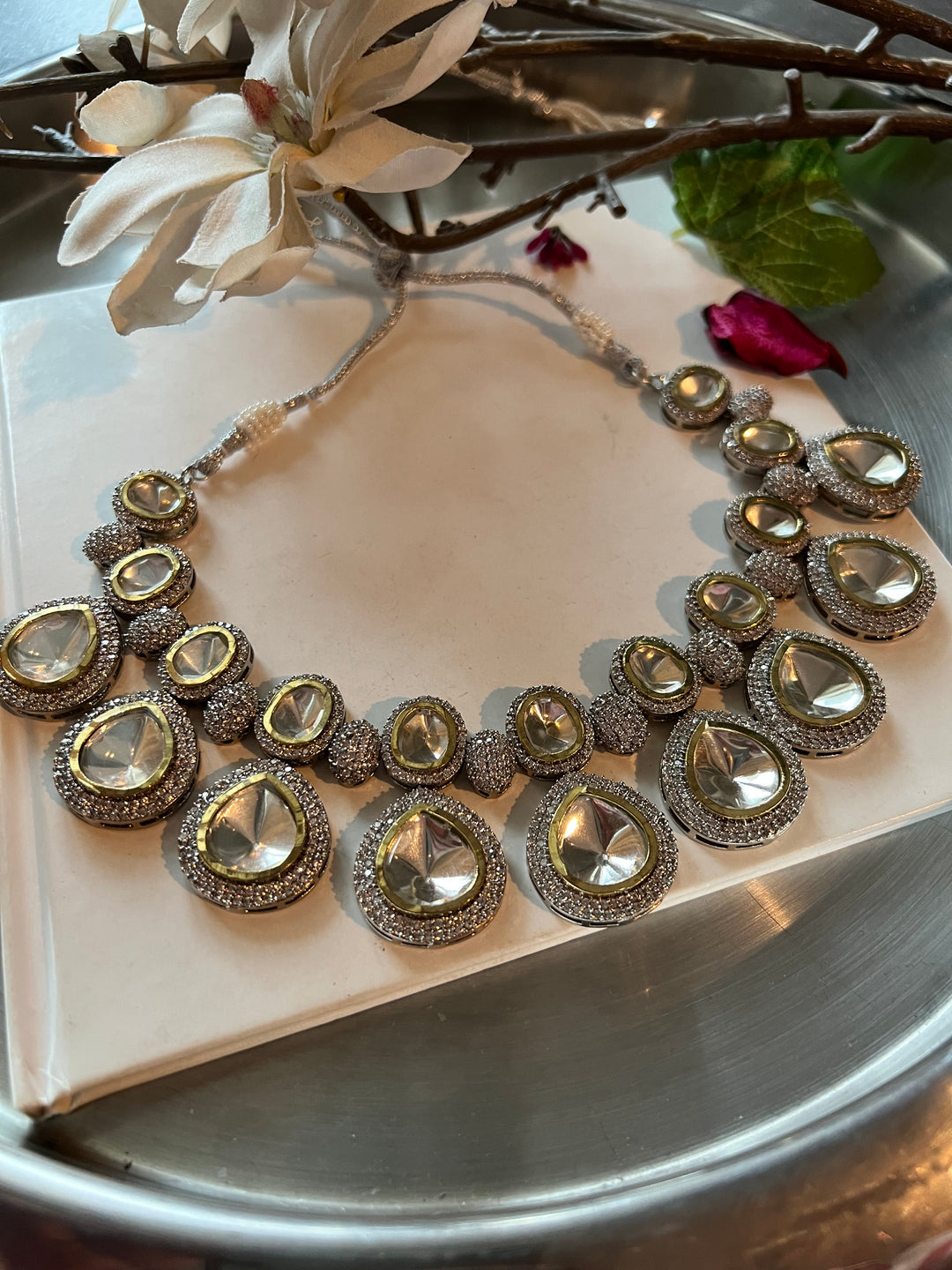 Exquisite Victorian Kundan Choker Necklace with Earrings - Timeless Elegance and Royal Charm