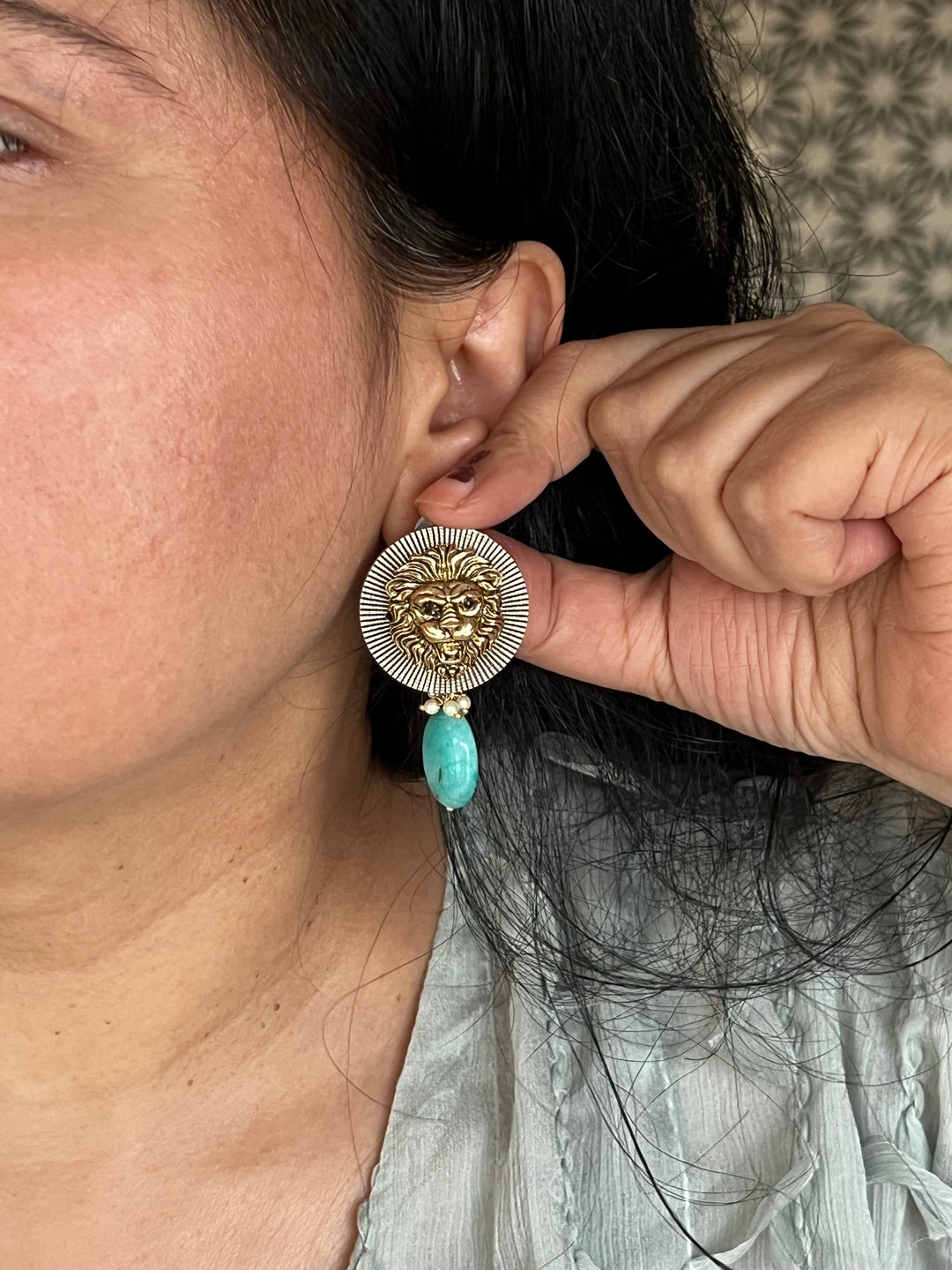 Amazonite Drop Vintage Earrings - Premium Quality, Exquisite Craftsmanship