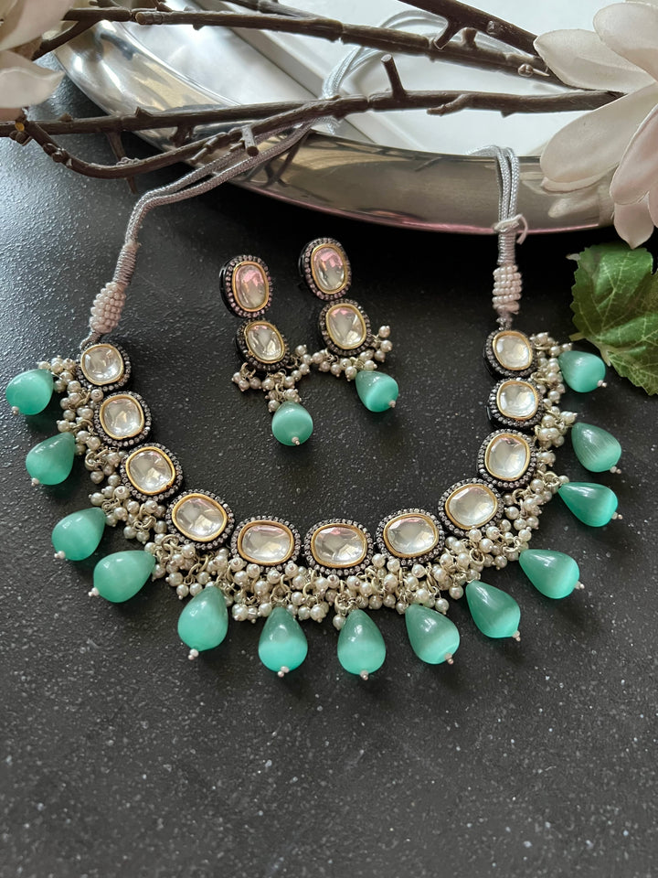 Exquisite Victorian Kundan Choker Necklace with Earrings - Timeless Elegance and Royal Charm