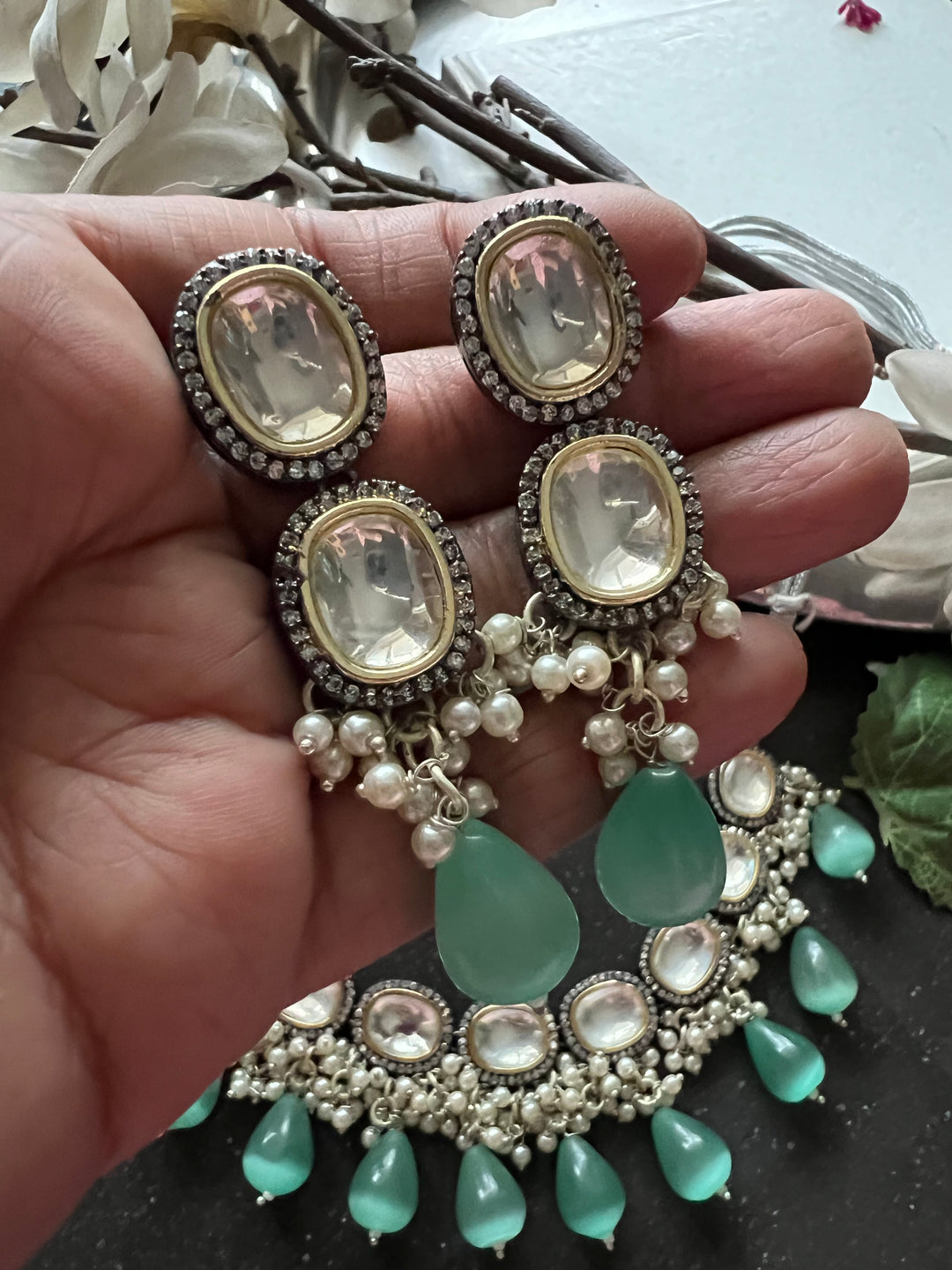 Exquisite Victorian Kundan Choker Necklace with Earrings - Timeless Elegance and Royal Charm