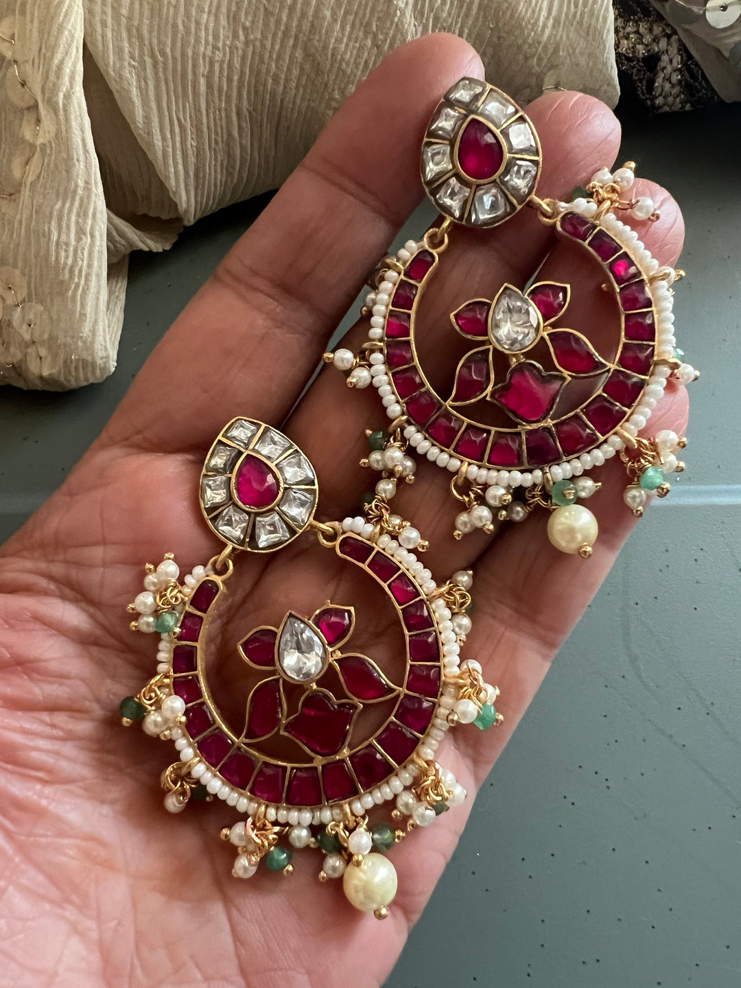 Designer Jadau Kempu Chandbalis - Premium Quality, Exquisite Craftsmanship