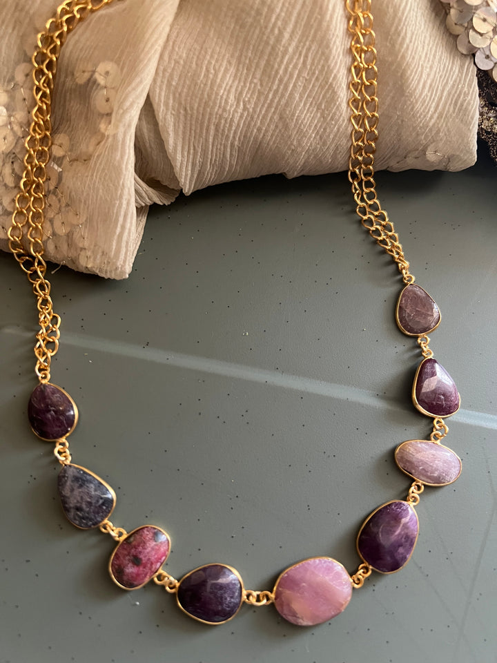 Statement Natural Multi Sapphire Necklace