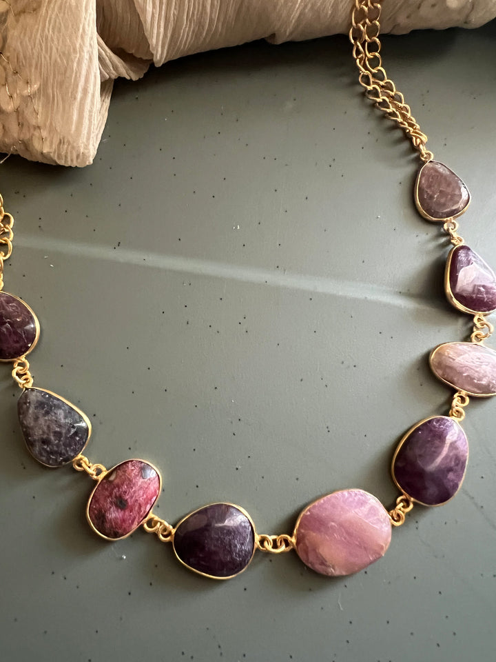 Statement Natural Multi Sapphire Necklace
