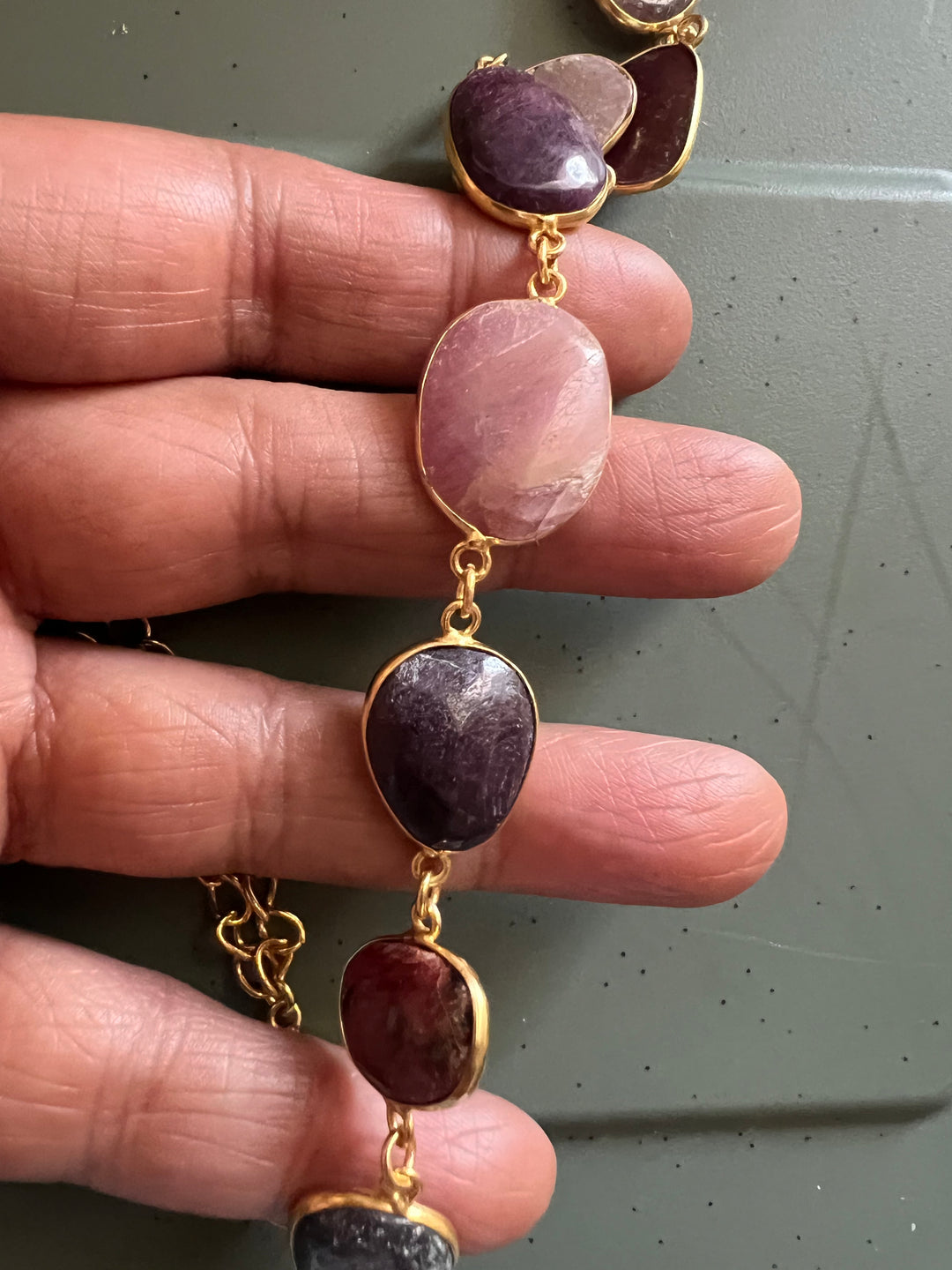 Statement Natural Multi Sapphire Necklace