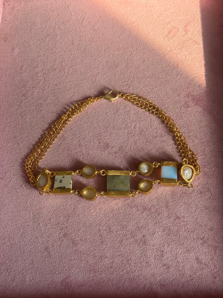 Statement Choker – Gold Brass, Adjustable Necklace