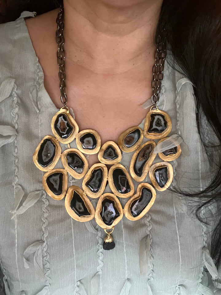 Statement Natural Solar Quartz Necklace