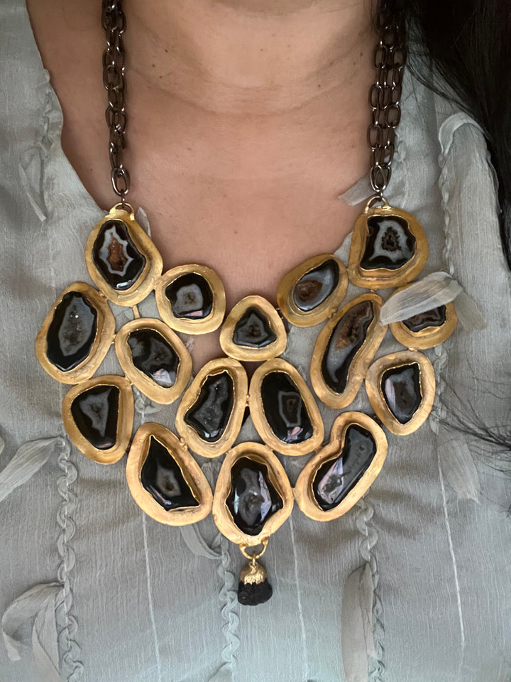 Statement Natural Solar Quartz Necklace