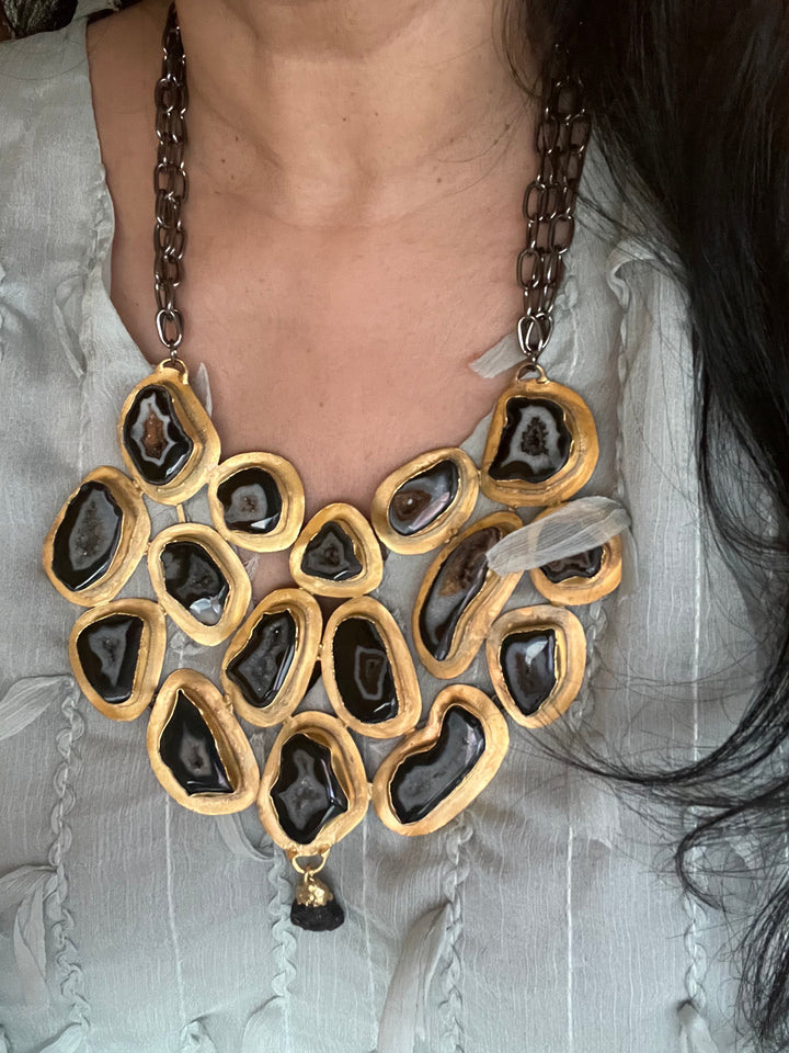 Statement Natural Solar Quartz Necklace