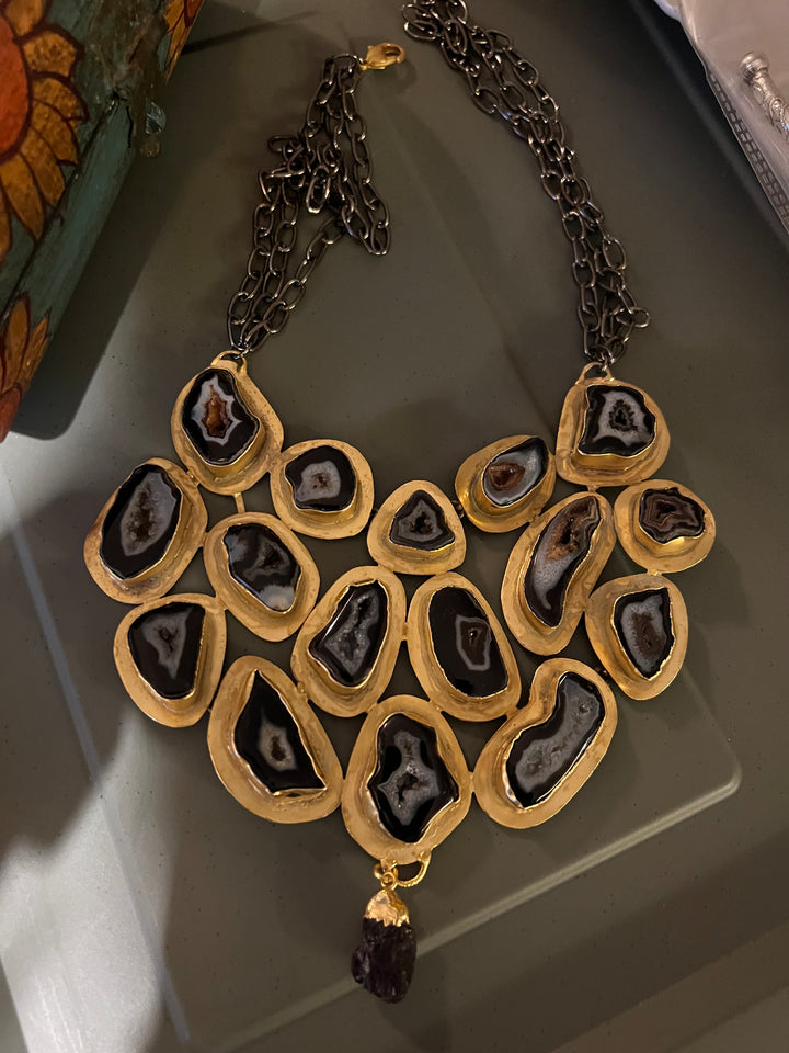 Statement Natural Solar Quartz Necklace