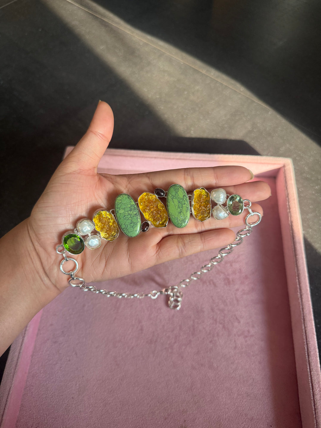 Statement Choker – Silver Brass, Adjustable Necklace